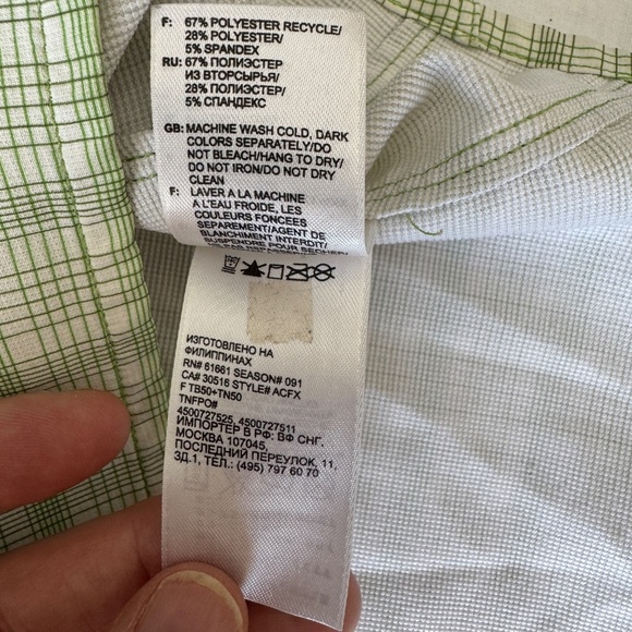 The North Face Men's XL Green Plaid Button Up Performance Shirt Hiking Fishing - Picture 10 of 16